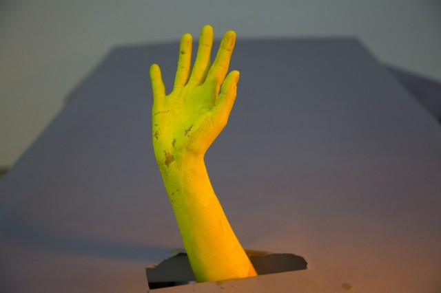 One of the sculptures in the exhibition.