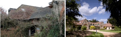 The Watts Gallery exterior before (2006) and after (2011) restoration. Credits: Anne Perkiss and Richard Bryant respectively.